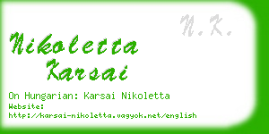 nikoletta karsai business card